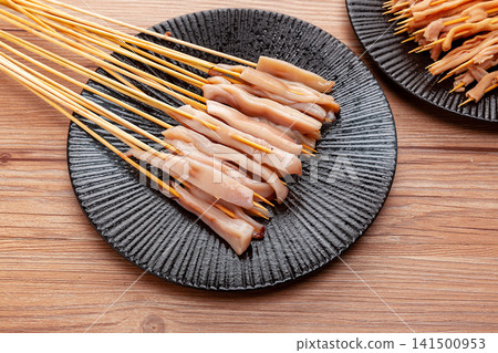 raw Squid Skewers Seafood Ingredient for Asian Cuisine 141500953