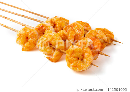 grilled Shrimp Skewers Seasoned with Barbecue Spices and Herbs grilled Shrimp Skewers Seasoned with Barbecue Spices and Herbs 141501093