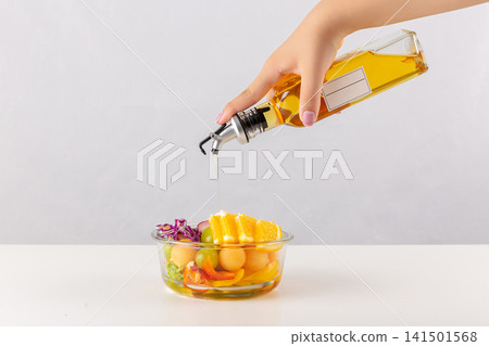 healthy Light Meal Preparation With Fresh Ingredients 141501568