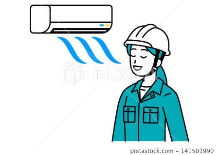 女工在冷氣房降溫 女工在冷氣房降溫 141501990