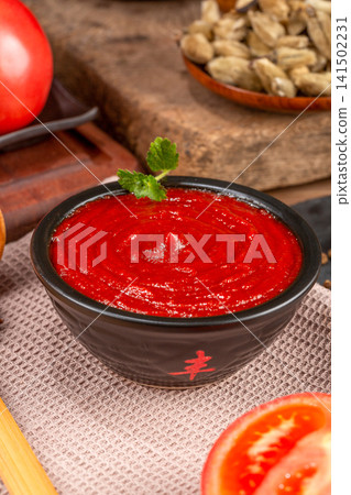 rich red tomato sauce vibrant pasta base condiment for traditional noodle dish rich red tomato sauce vibrant pasta base condiment for traditional noodle dish 141502231