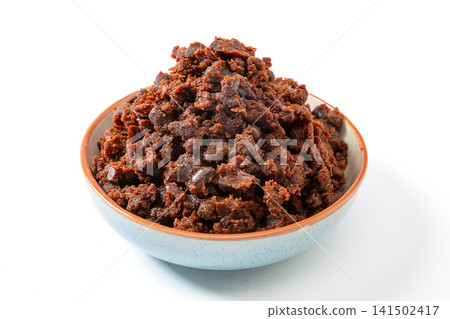 traditional fermented dry yellow soybean paste rich savory condiment for Chinese noodles traditional fermented dry yellow soybean paste rich savory condiment for Chinese noodles 141502417