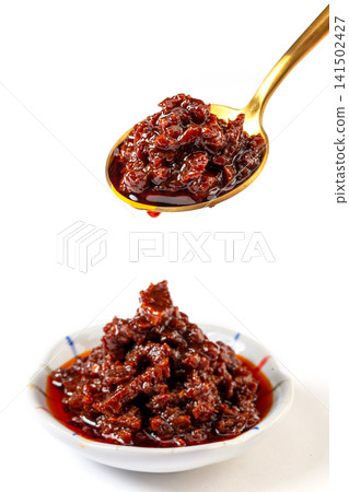 rich savory beef sauce chunky chili paste with intense umami flavor for noodles rich savory beef sauce chunky chili paste with intense umami flavor for noodles 141502427
