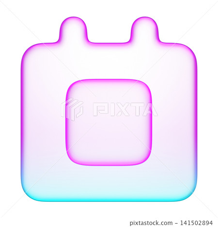 Pastel holographic calendar icon with smooth pink and cyan neon soft gradient. Translucent fluid glossy design element suited for event planner, date reminder, or appointment interface button Pastel holographic calendar icon with smooth pink and cyan neon soft gradient. Translucent fluid glossy design element suited for event planner, date reminder, or appointment interface button 141502894