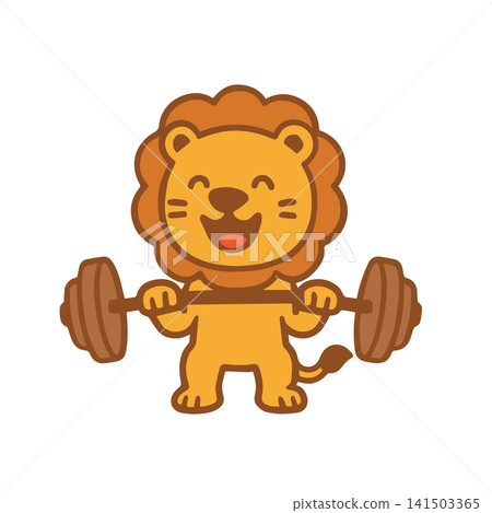 cute lion lifting weights cute lion lifting weights 141503365