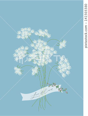 Lace flower bouquet on a light blue background 141503380