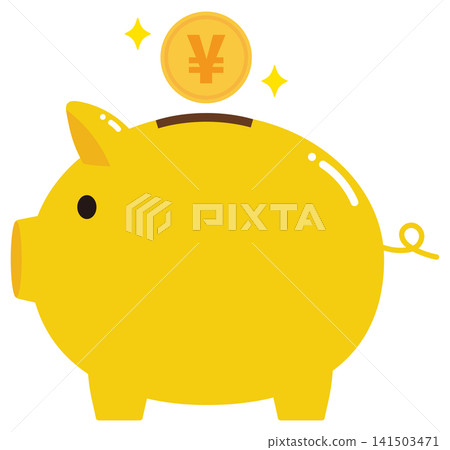 Golden pig piggy bank (yen coins) Golden pig piggy bank (yen coins) 141503471