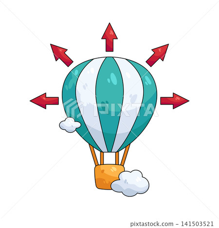 Illustration of hot air balloon with arrows Illustration of hot air balloon with arrows 141503521