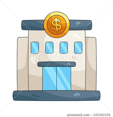 Illustration of bank building Illustration of bank building 141503576
