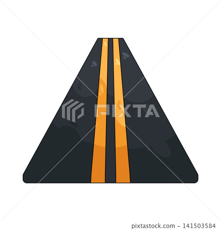Illustration of road with double yellow lines Illustration of road with double yellow lines 141503584