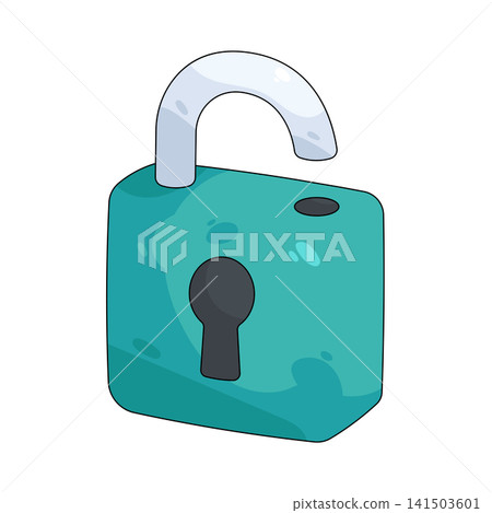 Illustration of open lock Illustration of open lock 141503601