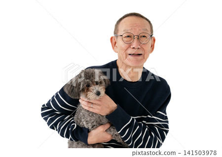 Grandpa and dog 141503978