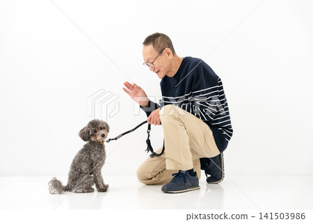 Grandpa and dog 141503986