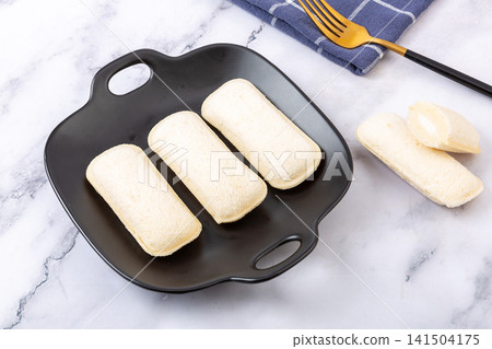 soft pocket bread with creamy yogurt filling soft pocket bread with creamy yogurt filling 141504175