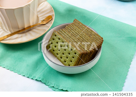 matcha latte green tea flavor crispy coffee biscuits matcha latte green tea flavor crispy coffee biscuits 141504335