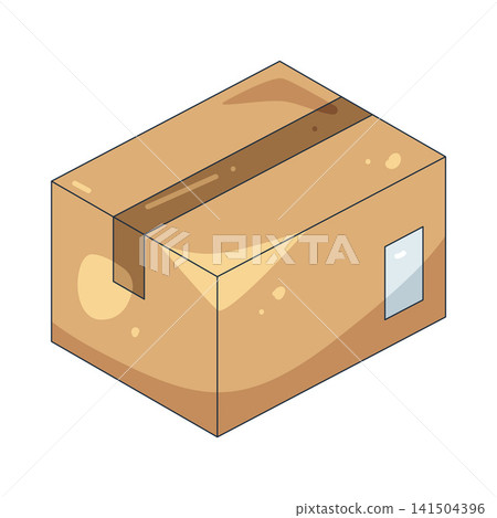 Illustration of sealed cardboard box Illustration of sealed cardboard box 141504396