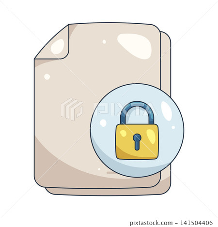 Illustration of document with lock Illustration of document with lock 141504406