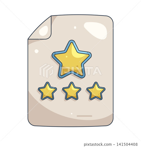 Illustration of document with star Illustration of document with star 141504408