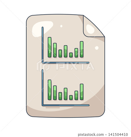 Illustration of document with bar chart Illustration of document with bar chart 141504410
