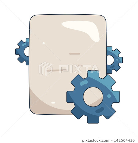 Illustration of document with gear 141504436