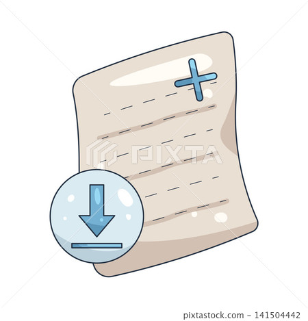 Illustration of document with download arrow Illustration of document with download arrow 141504442