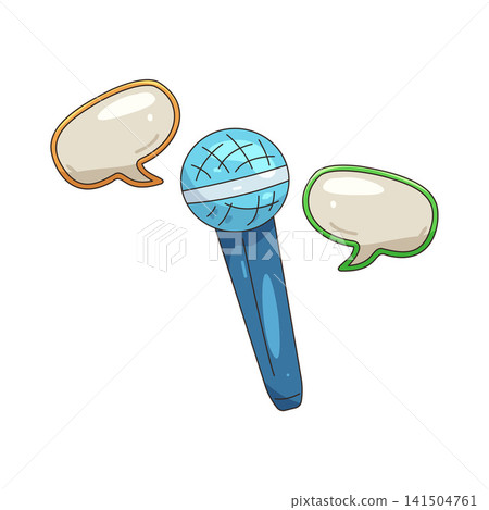 Illustration of microphone with speech bubbles 141504761