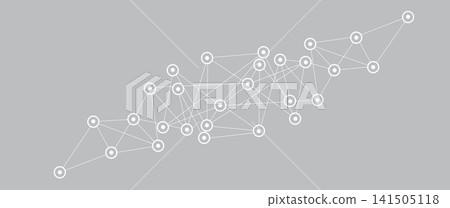 Technology and science banner or header. Connected neural network 141505118