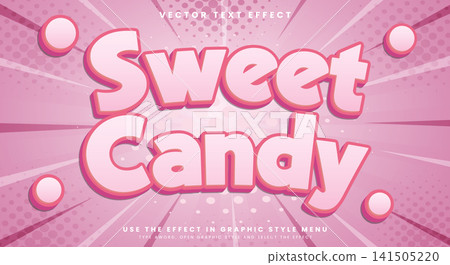 Sweet Candy 3D editable text effect Template 141505220