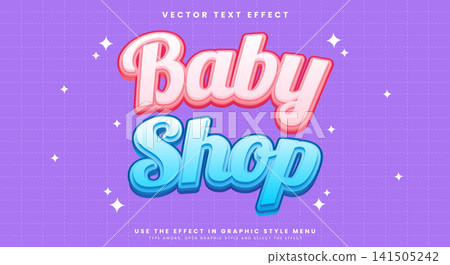 Baby Shop comic Style 3d editable text effect Baby Shop comic Style 3d editable text effect 141505242