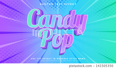 Candy Pop 3d editable text Style effect Candy Pop 3d editable text Style effect 141505350