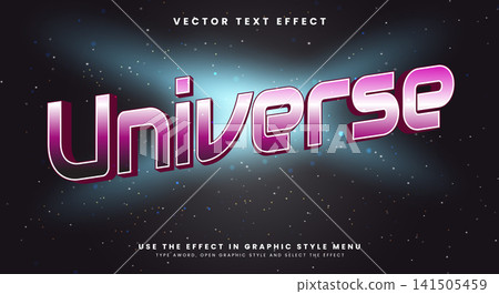 Universe Glow Style 3D editable text effect Universe Glow Style 3D editable text effect 141505459