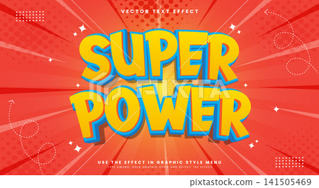 Super Power Cartoon Style 3d editable text effect Template Super Power Cartoon Style 3d editable text effect Template 141505469