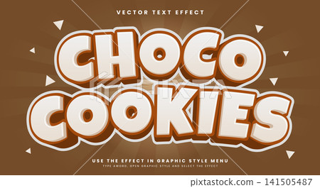 Choco Cookies 3D editable text effect Choco Cookies 3D editable text effect 141505487