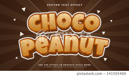 Choco Peanut 3d editable text effect Template Choco Peanut 3d editable text effect Template 141505489