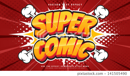 Super Comic Cartoon style 3d editable text effect Super Comic Cartoon style 3d editable text effect 141505490