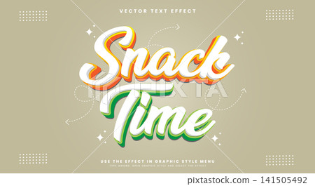 Snack Time 3D editable text effect template Snack Time 3D editable text effect template 141505492