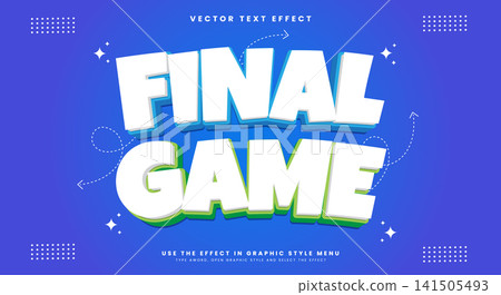 Final Game 3D editable text effect Template Final Game 3D editable text effect Template 141505493