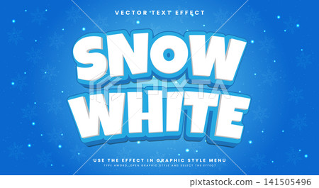 Snow White Cool 3D editable text effect template Snow White Cool 3D editable text effect template 141505496