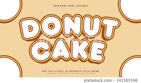 Donut Cake editable text effect template 141505506