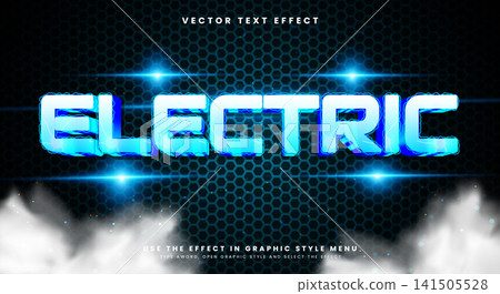 Electric 3D editable text effect template Electric 3D editable text effect template 141505528