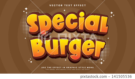 Special Burger Cartoon Style editable text effect Template Special Burger Cartoon Style editable text effect Template 141505536