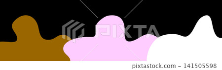 Abstract liquid splash pattern featuring brown, pink, and white blobs on black background, perfect for fun banners, modern headers, creative poster layouts, and pop art design. Abstract liquid splash pattern featuring brown, pink, and white blobs on black background, perfect for fun banners, modern headers, creative poster layouts, and pop art design. 141505598
