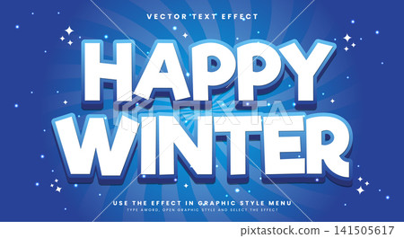 Happy Winter 3D Editable Text effect Template Happy Winter 3D Editable Text effect Template 141505617