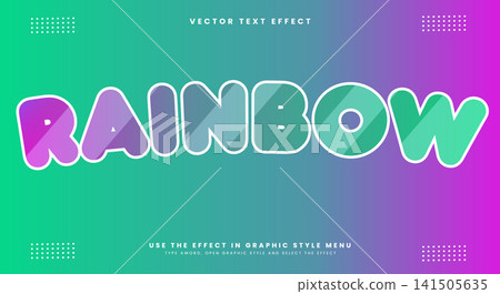 Colorful Rainbow 3d editable text effect 141505635