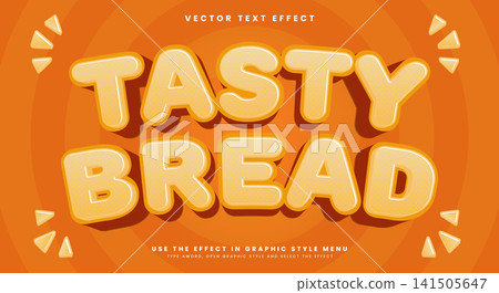Tasty Bread 3D editable text effect Template Tasty Bread 3D editable text effect Template 141505647