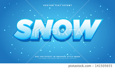 Snow 3D editable text effect template Snow 3D editable text effect template 141505655