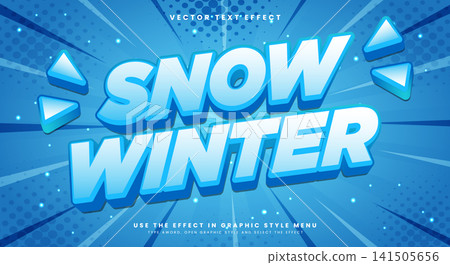 Snow winter 3D editable text effect template 141505656