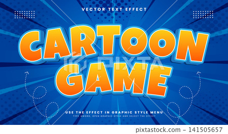 Cartoon Game 3d editable text effect 141505657