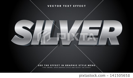 Silver editable text effect Template 141505658