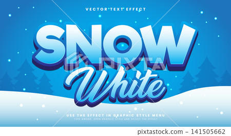 Snow White 3d editable text effect template 141505662
